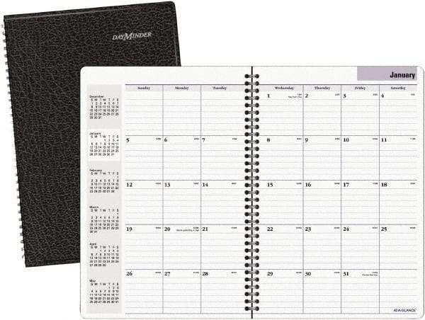 DayMinder - 24 Sheet, 7-7/8 x 11-7/8", Monthly Planner - Black - Benchmark Tooling