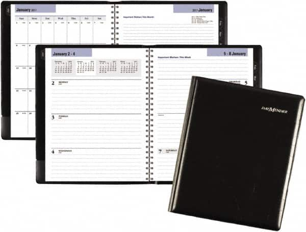 DayMinder - 26 Sheet, 6-7/8 x 8-3/4", Weekly/Monthly Planner - Black - Benchmark Tooling