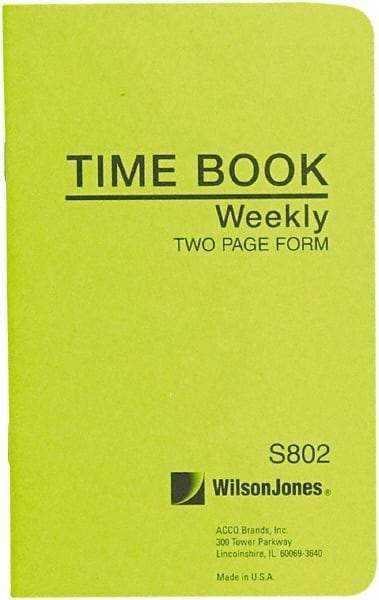 Wilson Jones - 36 Sheet, 4-1/8 x 6-3/4", Foreman\x92s Time Book - White - Benchmark Tooling