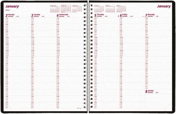 Brownline - 26 Sheet, 3-1/4 x 6-1/4", Weekly Planner - Black - Benchmark Tooling