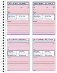 TOPS - 400 Sheet, 8-1/2 x 11-3/4", Telephone Message Book - Pink - Benchmark Tooling