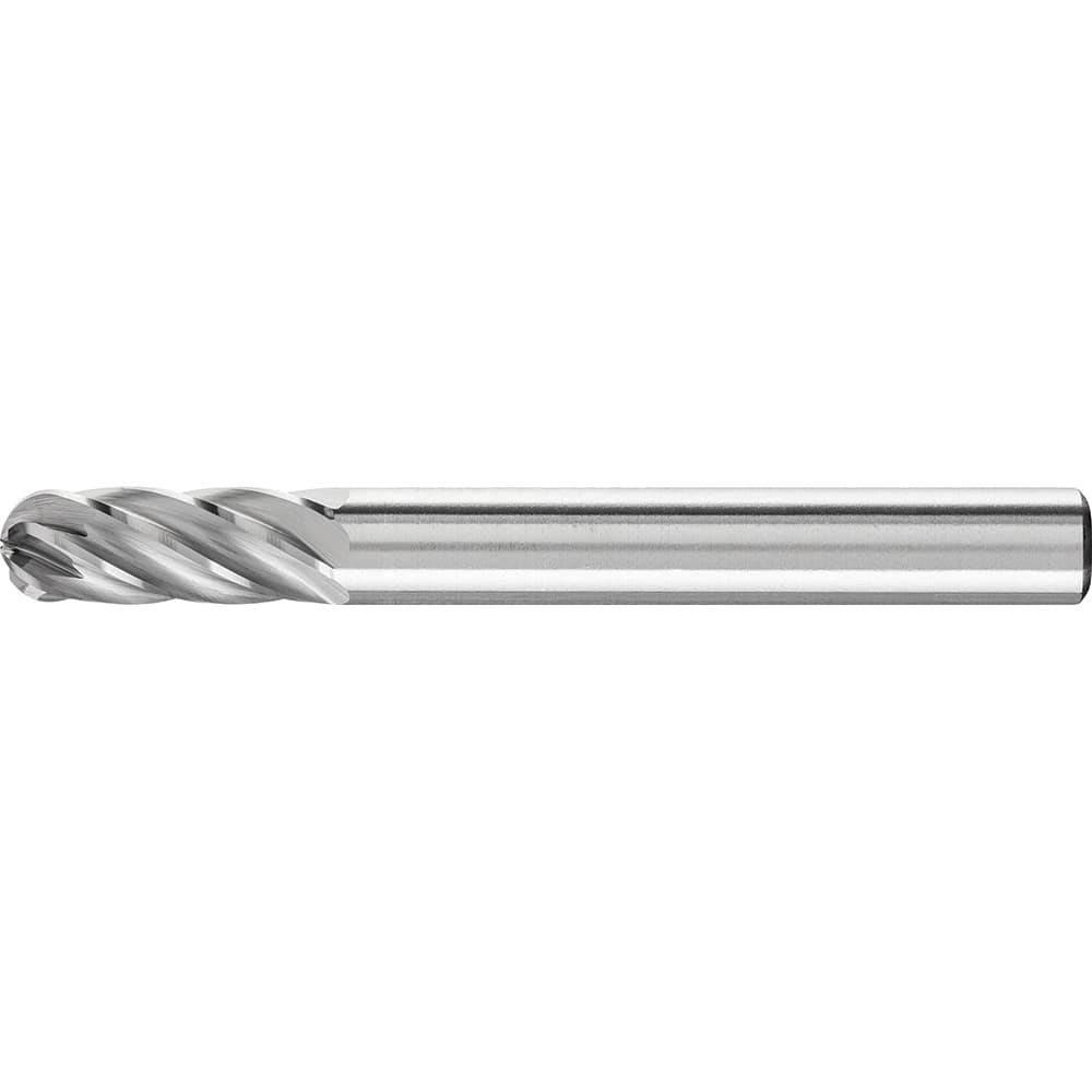 PFERD - SC-1, 1/4" Cut Diam, 1/4" Shank Diam, Carbide Inox Cut End Cut Cylinder with Radius End Burr - Exact Industrial Supply