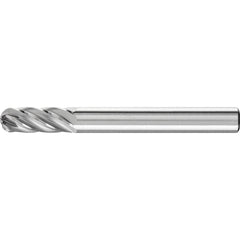 PFERD - SC-1, 1/4" Cut Diam, 1/4" Shank Diam, Carbide Inox Cut End Cut Cylinder with Radius End Burr - Exact Industrial Supply