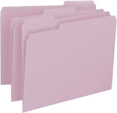 SMEAD - 8-1/2 x 11", Letter Size, Lavender, File Folders with Top Tab - 11 Point Stock, Assorted Tab Cut Location - Benchmark Tooling