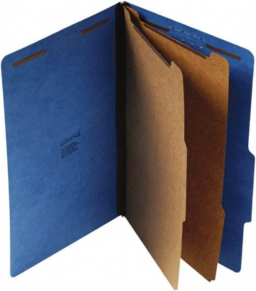 UNIVERSAL - 9-1/4 x 14-3/4", Legal, Cobalt Blue, Classification Folders with Top Tab Fastener - 25 Point Stock, Right of Center Tab Cut Location - Benchmark Tooling