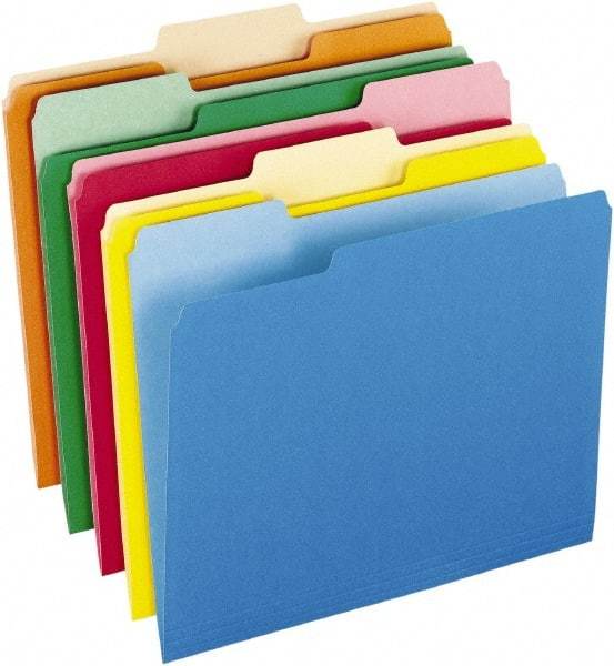 Pendaflex - 8-1/2 x 11", Letter Size, Assorted Colors, File Folders with Top Tab - 11 Point Stock, Assorted Tab Cut Location - Benchmark Tooling