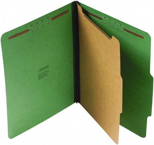 UNIVERSAL - 8-1/2 x 11", Letter Size, Emerald Green, Classification Folders with Top Tab Fastener - 25 Point Stock, Right of Center Tab Cut Location - Benchmark Tooling