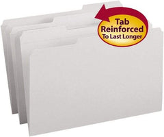 SMEAD - 9-1/2 x 14-1/2", Legal, Gray, File Folders with Top Tab - 11 Point Stock, Assorted Tab Cut Location - Benchmark Tooling