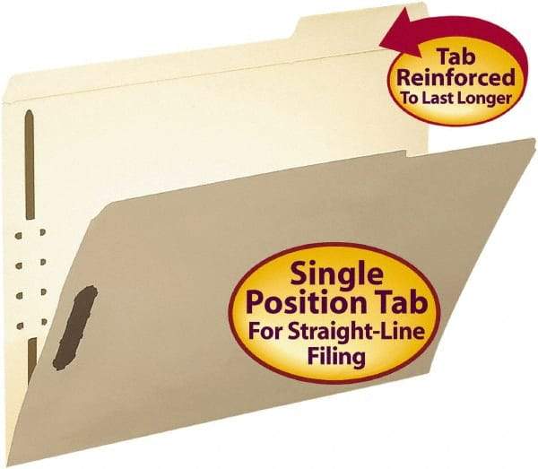 SMEAD - 8-1/2 x 11", Letter Size, Manila, File Folders with Top Tab - 11 Point Stock, 1/3 Tab Cut Location - Benchmark Tooling