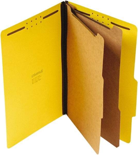 UNIVERSAL - 9-1/2 x 14-1/2", Legal, Yellow, Classification Folders with Top Tab Fastener - 25 Point Stock, Right of Center Tab Cut Location - Benchmark Tooling