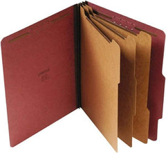 UNIVERSAL - 8-1/2 x 11", Letter Size, Red, Classification Folders with Top Tab Fastener - 25 Point Stock, Right of Center Tab Cut Location - Benchmark Tooling