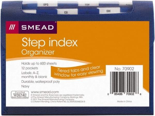 SMEAD - 8-1/2 x 11", Letter Size, Navy, Index Folder - 1/6 Tab Cut Location - Benchmark Tooling