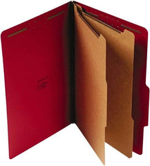 UNIVERSAL - 9-1/2 x 14-1/2", Legal, Ruby Red, Classification Folders with Top Tab Fastener - 25 Point Stock, Right of Center Tab Cut Location - Benchmark Tooling