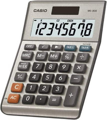 Casio - 8-Digit LCD Financial Calculator - 8 x 1 Display Size, Silver, Battery & Solar Powered, 1-1/2" Long x 5-3/4" Wide - Benchmark Tooling