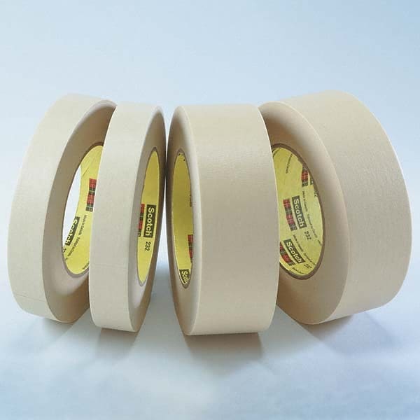 3M - 1/8" Wide x 60 Yd Long x 6.3 mil Tan Crepe Paper Masking Tape - Benchmark Tooling