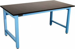 Proline - 72 Wide x 36" Deep x 36" High, Epoxy Resin Workbench - Adjustable Height Legs, Light Blue - Benchmark Tooling