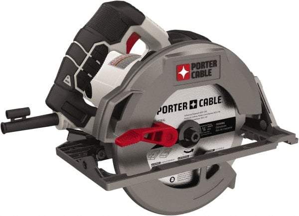 Porter-Cable - 15 Amps, 7-1/4" Blade Diam, 5,500 RPM, Electric Circular Saw - 120 Volts, 8' Cord Length, 5/8" Arbor Hole, Right Blade - Benchmark Tooling