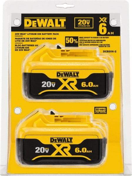 DeWALT - 20 Volt Lithium-Ion Power Tool Battery - 6 Ahr Capacity, 1 hr Charge Time, Series 20V Max - Benchmark Tooling