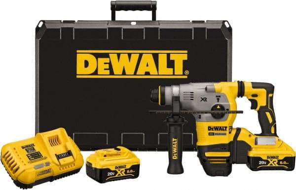 DeWALT - 20 Volt 1-1/8" SDS Plus Chuck Cordless Rotary Hammer - 0 to 4,480 BPM, 0 to 1,500 RPM, Reversible - Benchmark Tooling