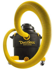 Dustless Technologies - 16 Gal Plastic Tank, Electric Powered Wet/Dry Vacuum - 5 Peak hp, 120 Volt, 11.5 Amps, 12' Hose Fitting, Cloth Filter, Accessories Included - Benchmark Tooling