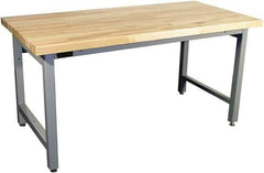 Proline - 72 Wide x 36" Deep x 36" High, Maple Workbench - Adjustable Height Legs, Light Gray - Benchmark Tooling