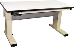 Proline - 60 Wide x 30" Deep x 42-1/2" High, Plastic Laminate Workbench - Adjustable Height Legs, Light Beige - Benchmark Tooling