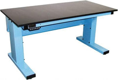 Proline - 60 Wide x 30" Deep x 42-1/2" High, Chem-Guard Workbench - Adjustable Height Legs, Light Blue - Benchmark Tooling