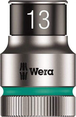 Wera - 10 Piece 1/2" Drive Thin Wall Standard Socket Set - 6 Points, 10 to 19mm, Metric Measurement Standard - Benchmark Tooling