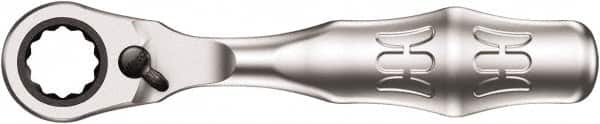 Wera - 1/4" Splined Drive Pear Head Mini-Ratchet Drive - Chrome Vanadium Finish, 4" OAL, 60 Gear Teeth, Forged Grip Handle - Benchmark Tooling