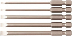 Wiha - 5 Piece, Bit Set - 1/4" Drive, Slotted Point - Benchmark Tooling