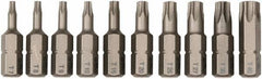 Wiha - 10 Piece, 1/4" Drive Screwdriver Insert Bit Set - T7 to T40 Torx - Benchmark Tooling