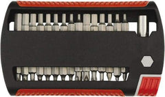 Wiha - 31 Piece, 1/4" Drive Screwdriver Insert Bit Set - #1 to #3 Phillips, 5/64 to 1/4" Hex, 2 to 6mm Hex, T7 to T25 Torx, 4.5, 5.5 & 6mm Slotted - Benchmark Tooling