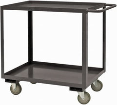 Durham - 2,400 Lb Capacity, 36" Wide x 18" Long x 37-5/8" High Service Cart - 2 Shelf, Steel, 2 Rigid/2 Swivel Casters - Benchmark Tooling