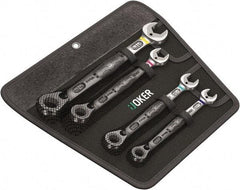 Wera - 4 Piece, 7/16" to 3/4", Combination Wrench Set - Inch Measurement Standard, Chrome Vanadium Finish, Comes in Nylon Pouch - Benchmark Tooling