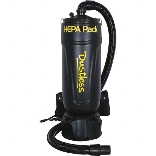 Dustless Technologies - 2.5 Gal, Polyethylene Tank, Dry, HEPA Backpack Vacuum - 11.6 Amps - Benchmark Tooling