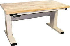 Proline - 60 Wide x 30" Deep x 42-1/2" High, Maple Workbench - Adjustable Height Legs, Light Beige - Benchmark Tooling
