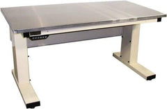 Proline - 60 Wide x 30" Deep x 42-1/2" High, Stainless Steel Workbench - Adjustable Height Legs, Light Beige - Benchmark Tooling