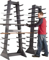 Durham - 9 Bay, 9 Shelf, 2,600 Lb Capacity, Gray 2-Sided Horizontal Bar Storage Rack - 30" Wide x 85" High x 30" Deep - Benchmark Tooling
