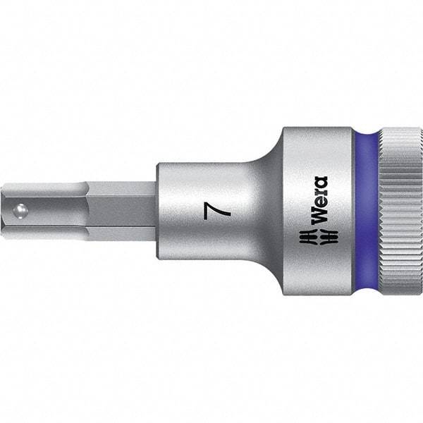Wera - 1/2" Drive, 7mm Hex Bit Socket - 2-23/64" OAL - Benchmark Tooling