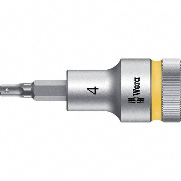 Wera - 1/2" Drive, 4mm Hex Bit Socket - 2-23/64" OAL - Benchmark Tooling