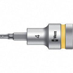 Wera - 1/2" Drive, 4mm Hex Bit Socket - 2-23/64" OAL - Benchmark Tooling