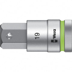 Wera - 1/2" Drive, 19mm Hex Bit Socket - 2-23/64" OAL - Benchmark Tooling
