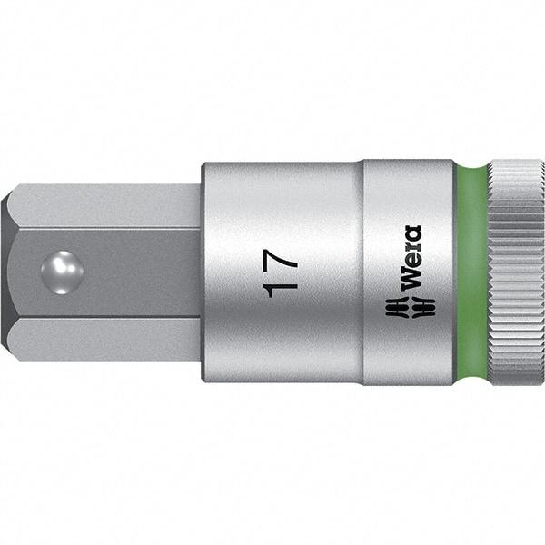 Wera - 1/2" Drive, 17mm Hex Bit Socket - 2-23/64" OAL - Benchmark Tooling