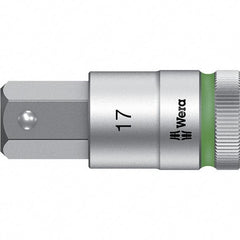 Wera - 1/2" Drive, 17mm Hex Bit Socket - 2-23/64" OAL - Benchmark Tooling