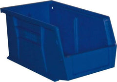 Durham - 11-3/8" Deep, Blue Plastic Hang and Stack Bins - 5" High x 5-1/2" Wide x 11-3/8" Long - Benchmark Tooling