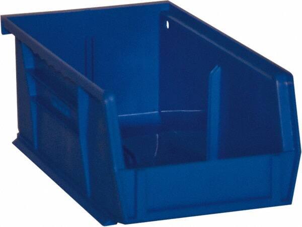 Durham - 7-7/16" Deep, Blue Plastic Hang and Stack Bins - 3" High x 4-3/16" Wide x 7-7/16" Long - Benchmark Tooling