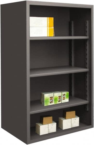 Durham - 3 Shelves, 4,950 Lb Capacity, Closed Shelving System - 60" Wide x 24" Deep x 60" High, Gray - Benchmark Tooling