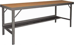 Durham - 96 Wide x 36" Deep x 26" High, Steel Workbench - Folding Legs, Gray - Benchmark Tooling