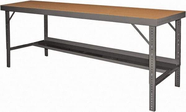 Durham - 60 Wide x 30" Deep x 26" High, Steel Workbench - Folding Legs, Gray - Benchmark Tooling