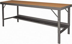 Durham - 60 Wide x 30" Deep x 26" High, Steel Workbench - Folding Legs, Gray - Benchmark Tooling